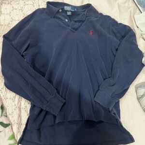 Ralph Lauren Blue Polo Shirt with Red Logo